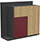 Soreno Storage System Natural Oak with Wine Red Drawers