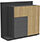 Soreno Storage System Natural Oak with Black Grey Drawers