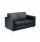 Avior Executive Reception 1340x740x810mm Sofa Leather Faced Black KF03530