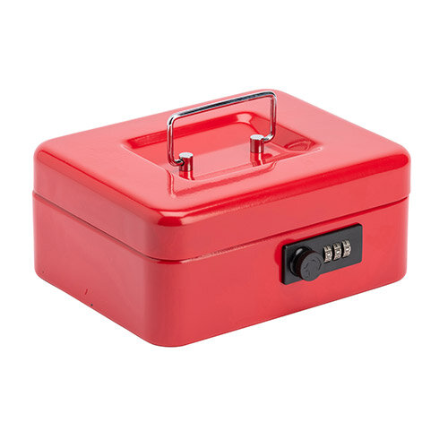 Burg Wachter Cash Box 8" Red Combination Lock H90 x W200 x D160mm