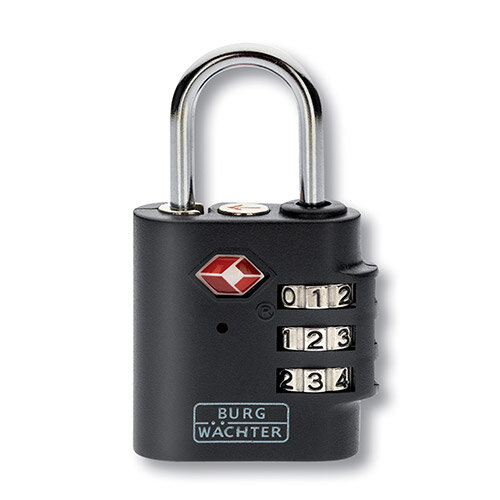 Burg Wachter TSA 77 30 SB 30mm Aluminium with Steel Shackle 3 Dials TSA Approved