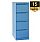 4 Drawer Steel Filing Cabinet Flush Front Blue Bisley BS4E