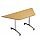 1500mm Trapezoidal Flip Top Table On Wheels Beech Morph Tilt