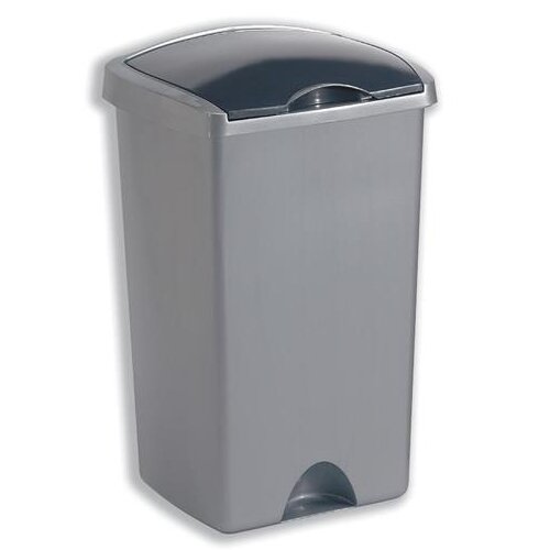 Addis Lift Up Lid Bin Plastic 50 Litres Metallic Silver Ref 015381