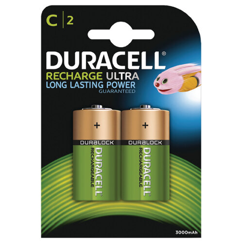 Duracell C Rechargeable Batteries NiMH 2200mA Pack 2 Hunt Office Ireland