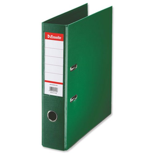Esselte A4 Polypropylene 75mm Green Lever Arch File Pack of 10 Hunt