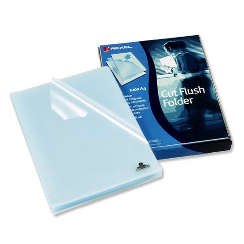 Rexel Clear Cut Flush Folder A4 Embossed Finish 12215 Pack 100 Hunt