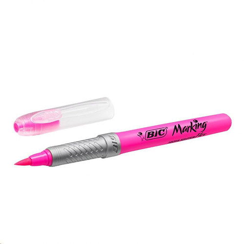 Bic Marking Highlighter Flex Grip PenShaped Highlighter Pink Pack of