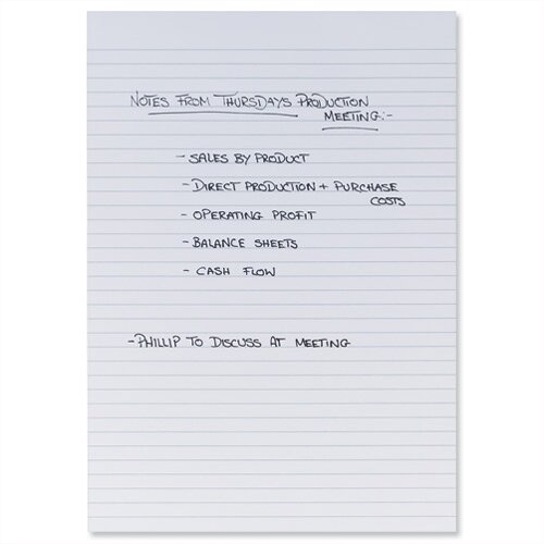 5 Star Office Memo Pad Headbound 60gsm Ruled 160pp A4 White Paper Pack - View #8