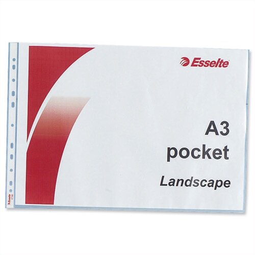 A3 Poly Pockets Landscape - Glass Clear Plastic Wallets For A3 Ring - View #9
