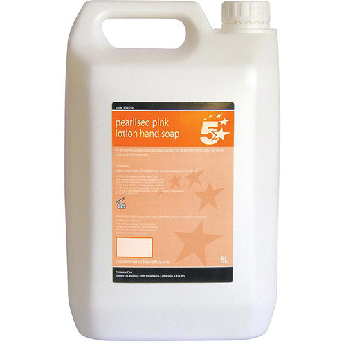 5 Star Lotion Hand Soap Pink Refill 5 Litre (Pack 1) Hunt Office Ireland