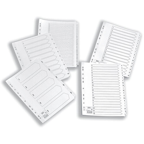 5 Star Office A4 Index Jan-Dec Multipunched Mylar-Reinforced Strip Tabs ...