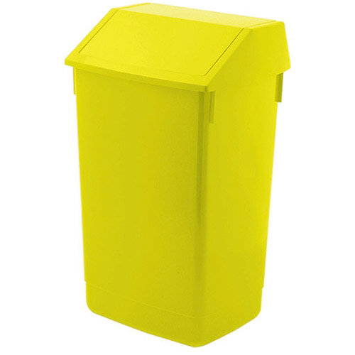 Addis 60 Litre Flip Top Waste Bin Yellow Finish (Pack of 1) AG813423 Hunt Office Ireland