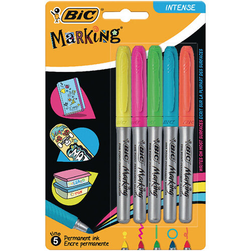 Bic Permanent Markers Fine Colour Intense Assorted 942865 Hunt Office