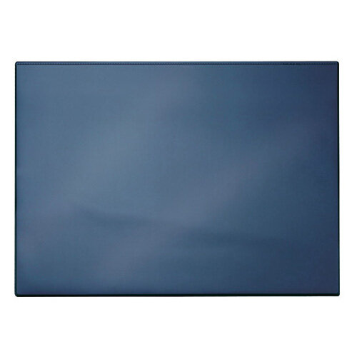 Durable Desk Mat with Transparent Overlay 650 x 520mm Dark Blue 720307