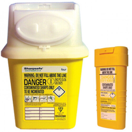 Clinical Waste Sharps Disposal Bin 0.645 litre Yellow 4402001 Hunt