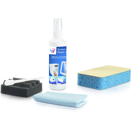 V7 Cleaning Set for PCs, Equipment cleansing liquid, 125 ml, Foam, Microfibre, White Hunt