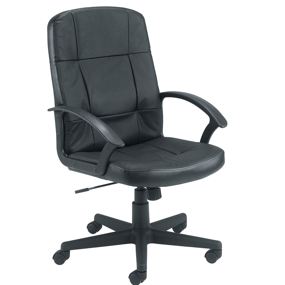 Jemini Medium Back Leather Look Executive Office Armchair Black Jemini Medium Back Leather Look Executive Office Armchair