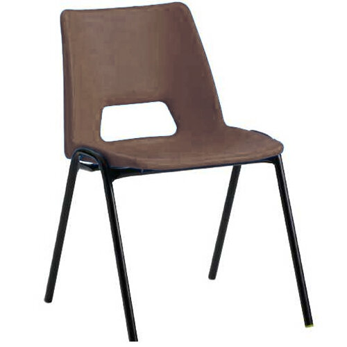 brown plastic stackable chairs