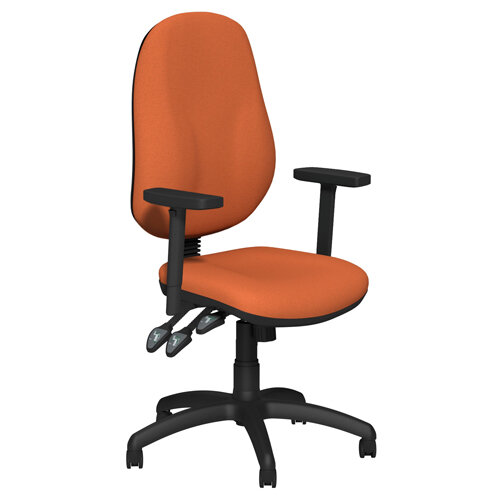 O B Series Office Chair Fabric Seat Black Base Adjustable Arms Orange Hunt Ireland Office Chair Fabric Seat Black Base, Computer Chair With Adjustable Arms