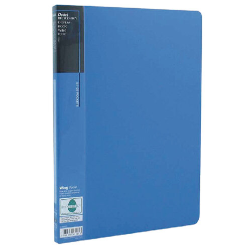 A4 Display Book Pentel Recycology Clear 20 Pocket Assorted Colours - View #2