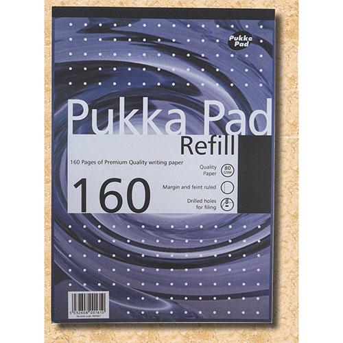 A4 Refill Pads 5 Pack - Narrow Lined With Margin, 160 Pages Each, 75gsm Paper
