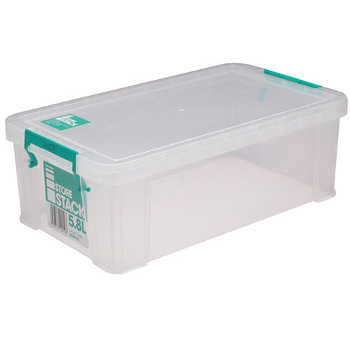 StoreStack 5.8 Litre Storage Box Clear W350xD190xH120mm RB90122 Hunt