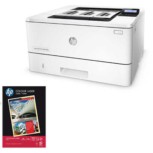 HP Starter Bundle Laserjet Pro M402DN Printer With HP Colour Laser A4