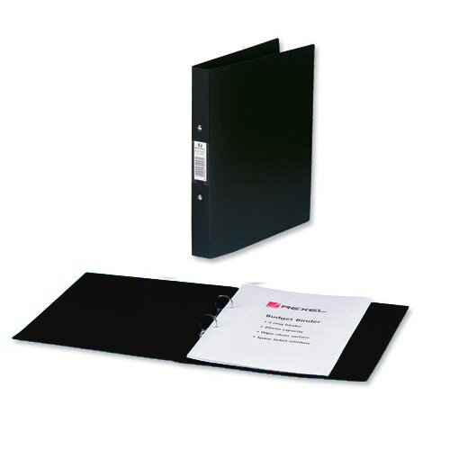 Rexel Black Budget 2 Ring Binders A5 Pack of 10 13428BK Hunt Office Ireland