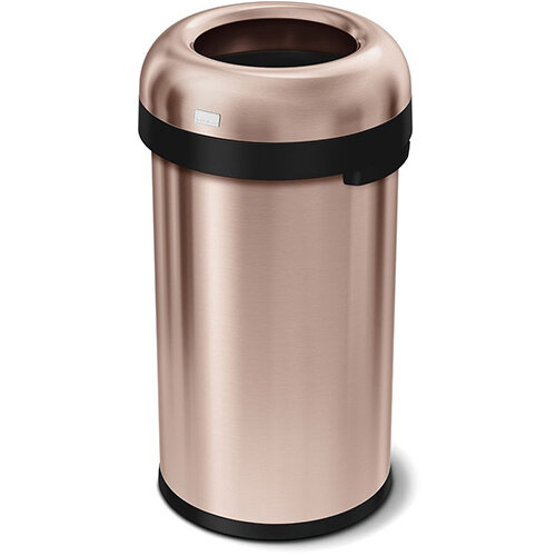 Simplehuman Round Heavy Gauge Steel Bin 60L Bullet Open Top Rose Gold ...