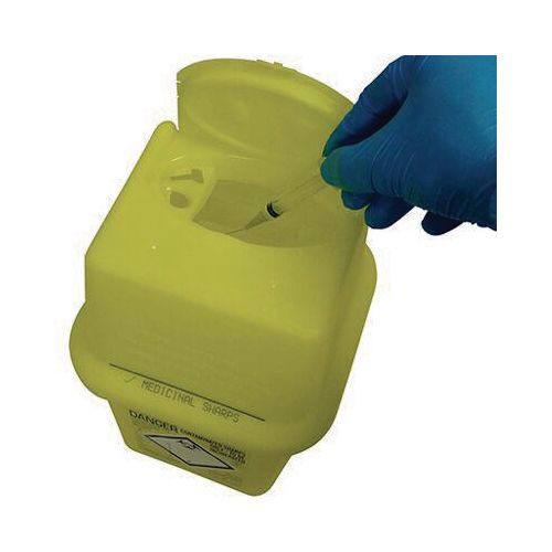 Clinical Waste Bin Sharps Disposal Box 7 Litres Yellow H382 x W170mm