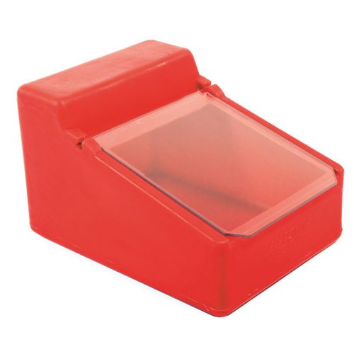Table Top Storage And Dispense Container With Clear Flap Red
