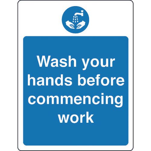 Sign Wash Your Hands Before Self-Adhesive Vinyl 400x300 - Hunt Office ...