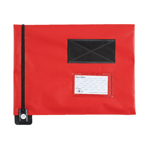 Go Secure Flat Mail Pouch Red 286x336mm (Pack of 1) FP7R Hunt Office