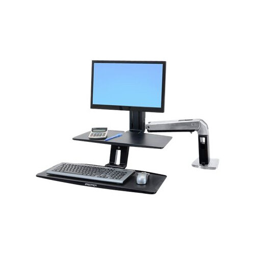 Ergotron WorkFitA with Suspended Keyboard, Single LD Stand (tray
