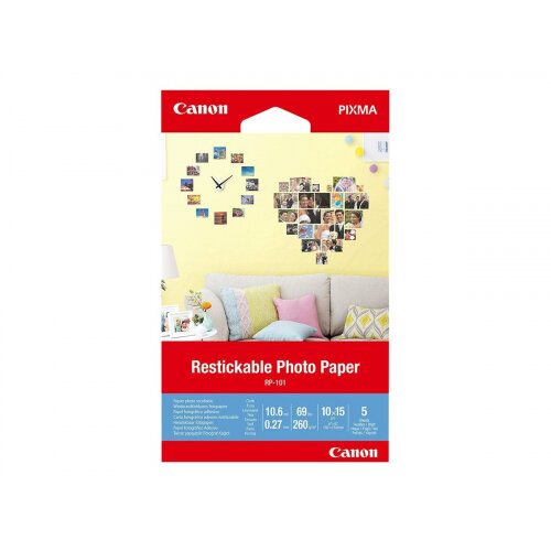 Canon Restickable Photo Paper RP-101 - Matte - removable adhesive - 10. ...