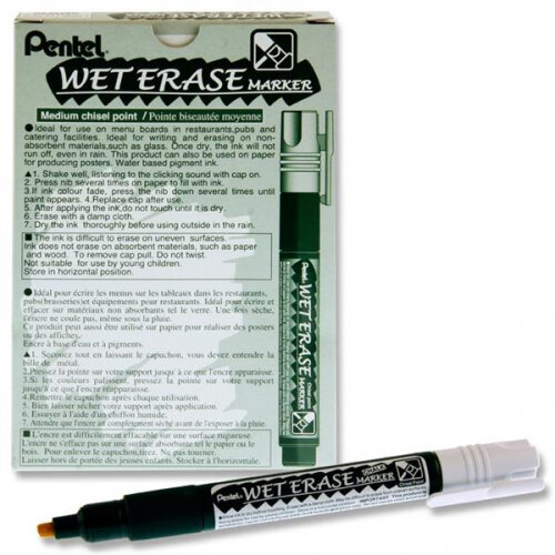 Pentel White Erase Markers PENTEL WET ERASE CHALK