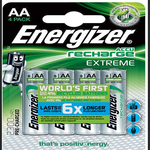 Energizer Extreme Rechargable AA Batteries 2300mAh (4 Pack) 635730