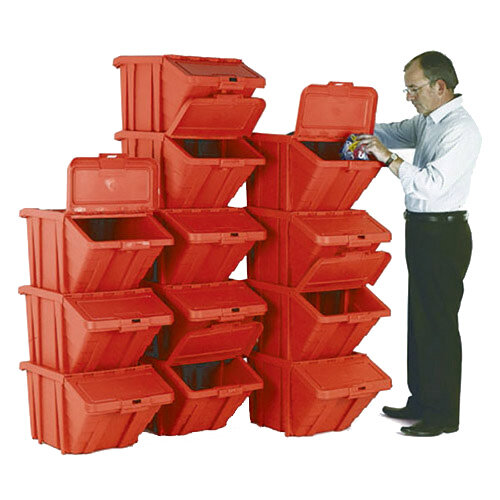 Heavy Duty Storage Bin with Lid Red 374351 Hunt Office Ireland