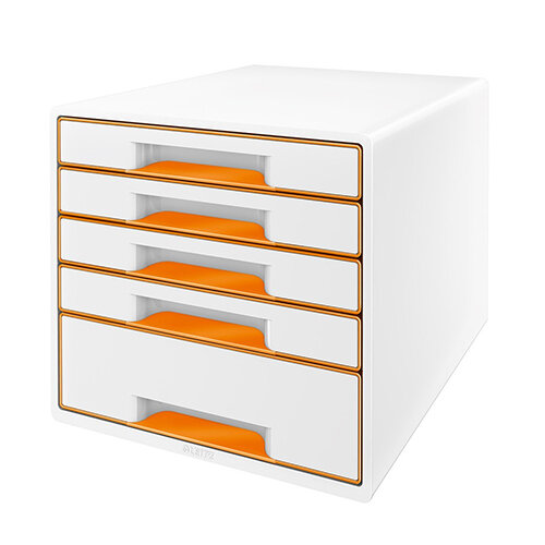 Leitz Wow 5 Drawer Desk Cube Orange 52141044 Huntoffice Ie Play Leitz Wow 5 Drawer Desk