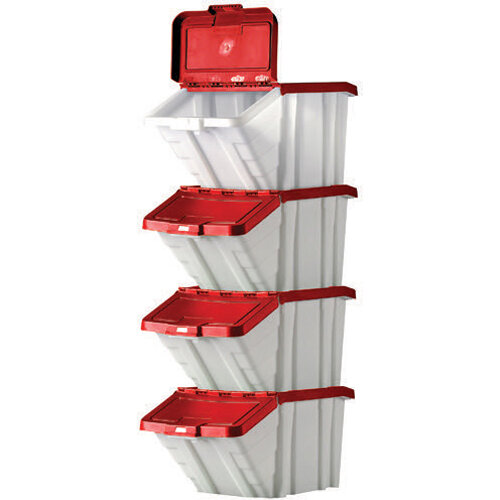 Barton Multifunctional Storage Bins Red Lids (Pack of 4) 052102/4