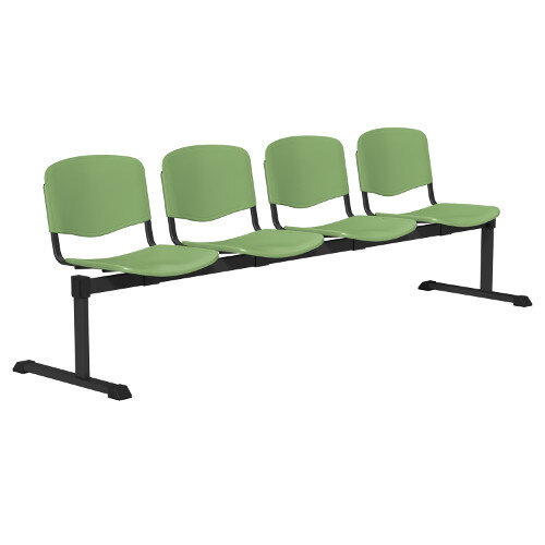 OI Series 4-Seater Bench Plastic Seat Green Hunt Office Ireland