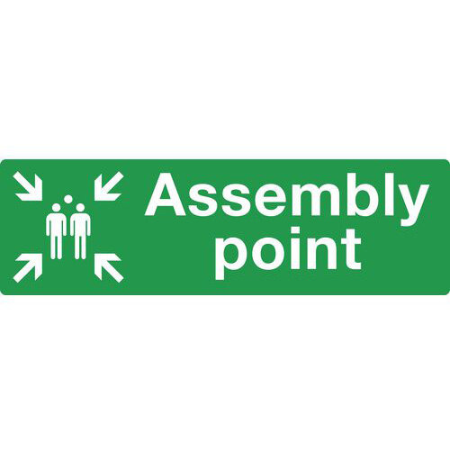 Pvc Assembly Point Sign Rigid PVC Plastic Assembly Point Sign - Hunt Office Ireland