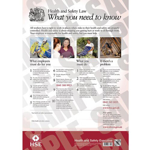 Guidance Posters Health And Safety Law Poster A2 Hunt Office Ireland