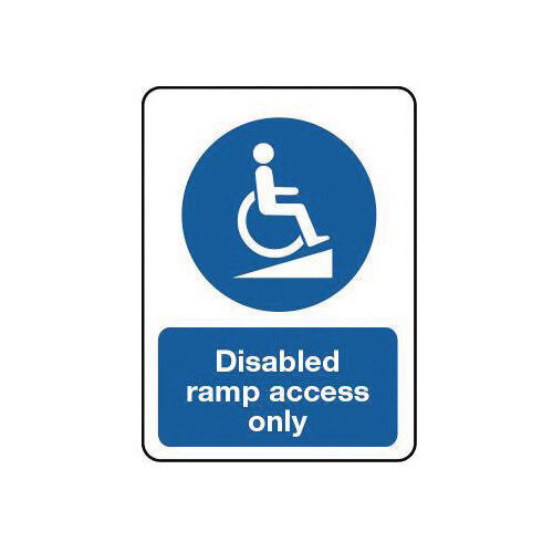 Accessible Ramp Stamp Self Adhesive Vinyl Disabled Ramp Access Only Sign - Hunt Office Ireland
