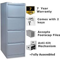 4 Drawer Steel Filing Cabinet Flush Front Goose Grey Bisley BS4E 4 Drawer Steel Filing Cabinet Flush Front Goose Grey Bisley BS4E