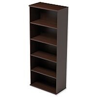 Tall Bookcase with Adjustable Shelves and Floor-leveller Feet W800xD420xH1850mm Dark Walnut - Universal Storage Can Be Used Alone Or Accompany The Switch, Komo or Ashford Ranges Tall Bookcase with Adjustable Shelves and Floor-leveller Feet W800xD420xH1850mm Dark Walnut - Universal Storage Can Be Used Alone Or Accompany The Switch, Komo or Ashford Ranges