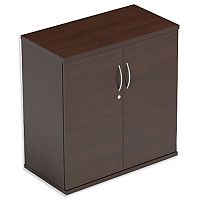 Low Cupboard with Lockable Doors W800xD420xH770mm Dark Walnut Kito Low Cupboard with Lockable Doors W800xD420xH770mm Dark Walnut Kito