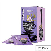 Clipper Organic Blackcurrant and Acai Berry Tea Fairtrade Caffeine-free 25 Teabags Ref A07615 Clipper Organic Blackcurrant and Acai Berry Tea Fairtrade Caffeine-free 25 Teabags Ref A07615
