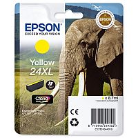 Epson Elephant 24XL Yellow Ink Cartridge Page Life 740pp C13T24344012 - Epson 24 XL